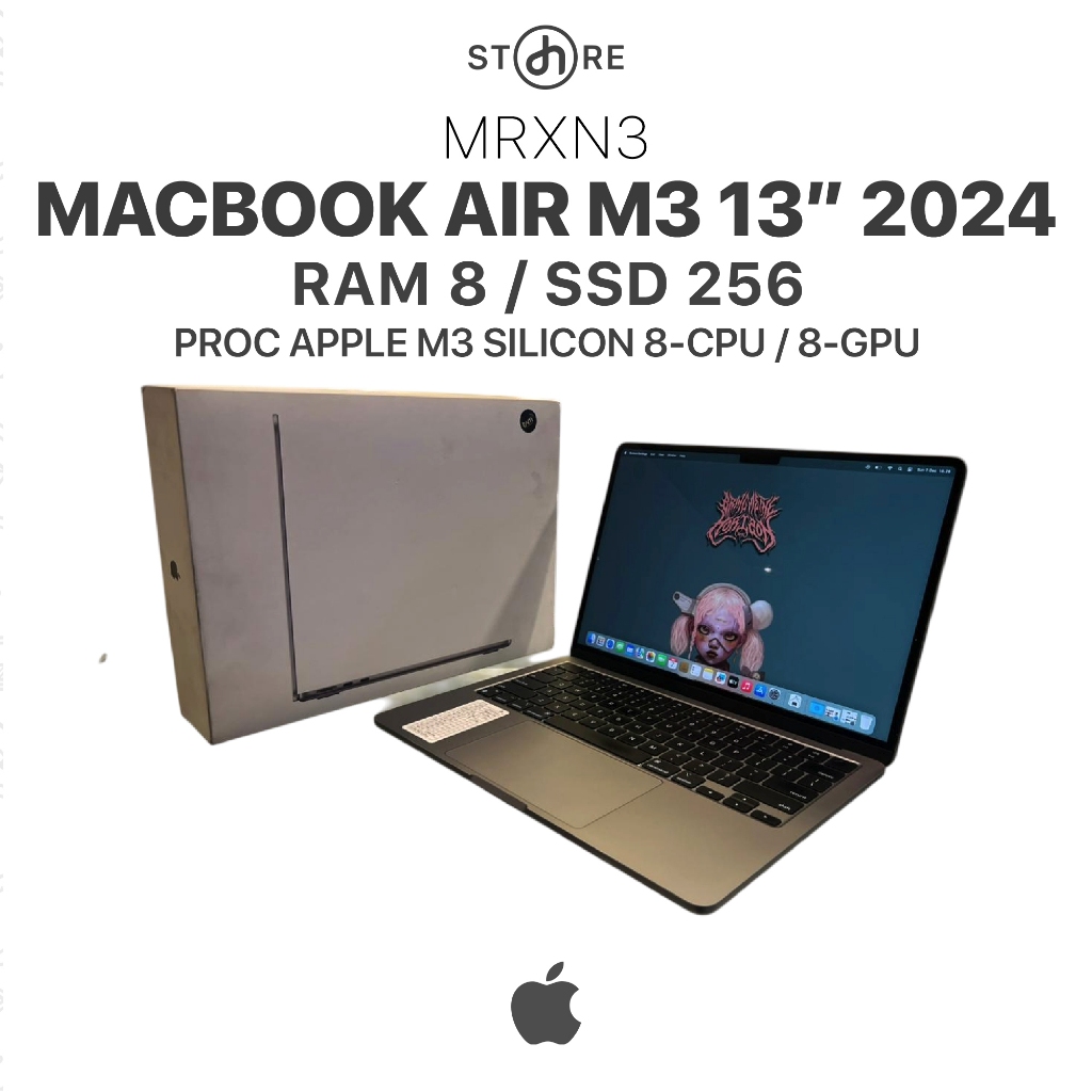 Second , Macbook Air M3 2024 , 13" , 8/256 , Grey , MRXN3