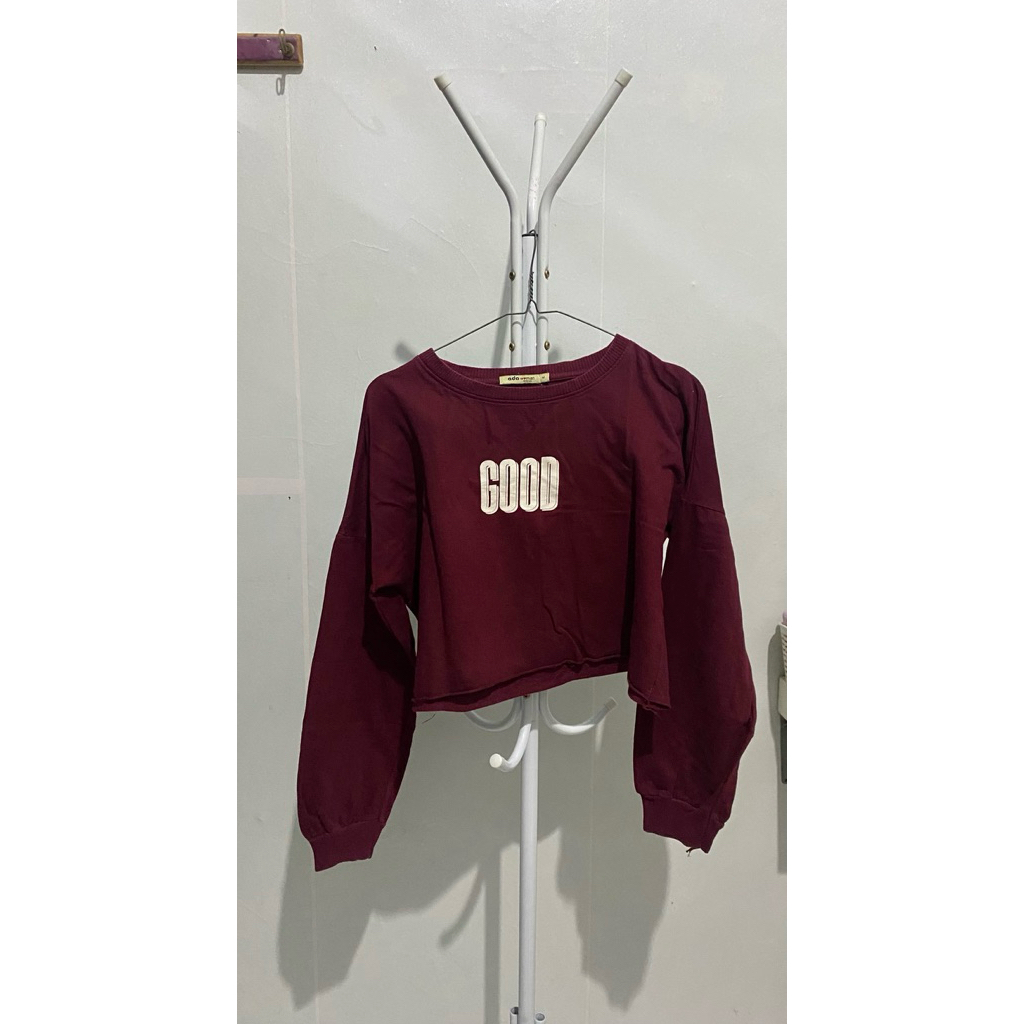 kaos crop top lengan panjang