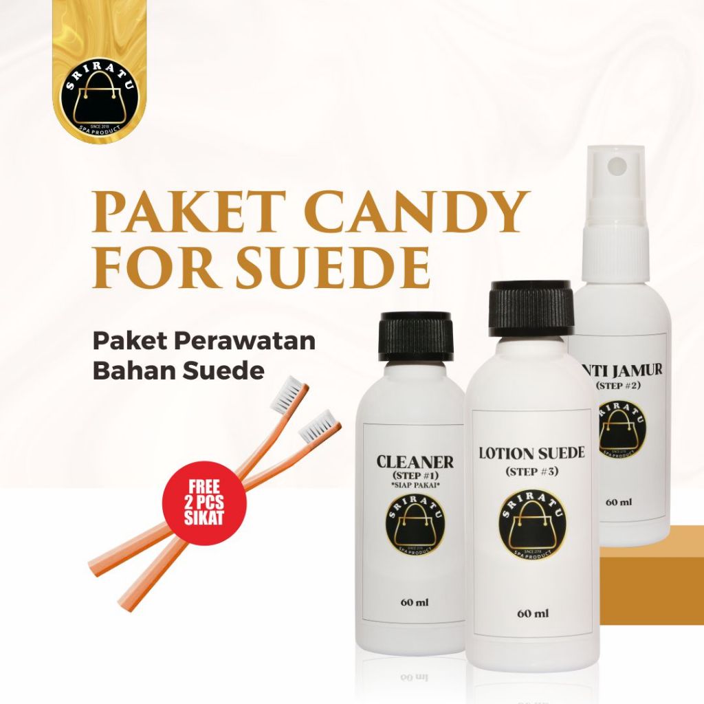 Pembersih Suede Cleaner Suede Lotion Suede (Paket Candy Suede)