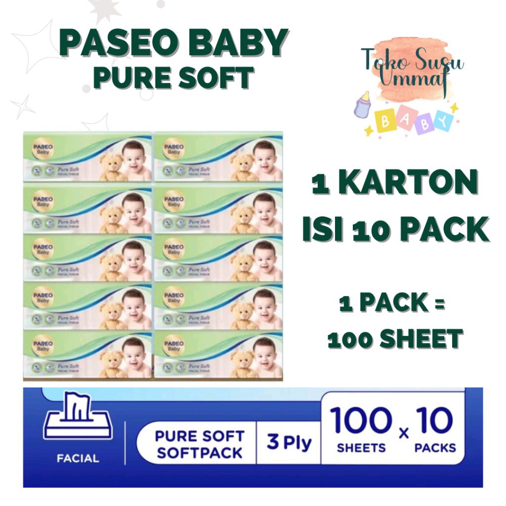 Passeo Baby Tisu Bayi Facial Tissue 10 Pack X 100 Lembar