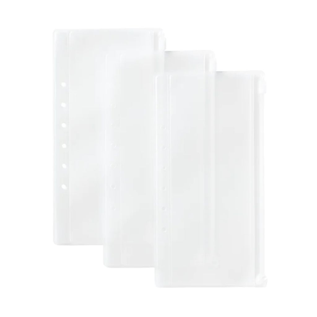 Muji Japan Original Refill Clear Pouch Zipper Sliding Passport Case binder