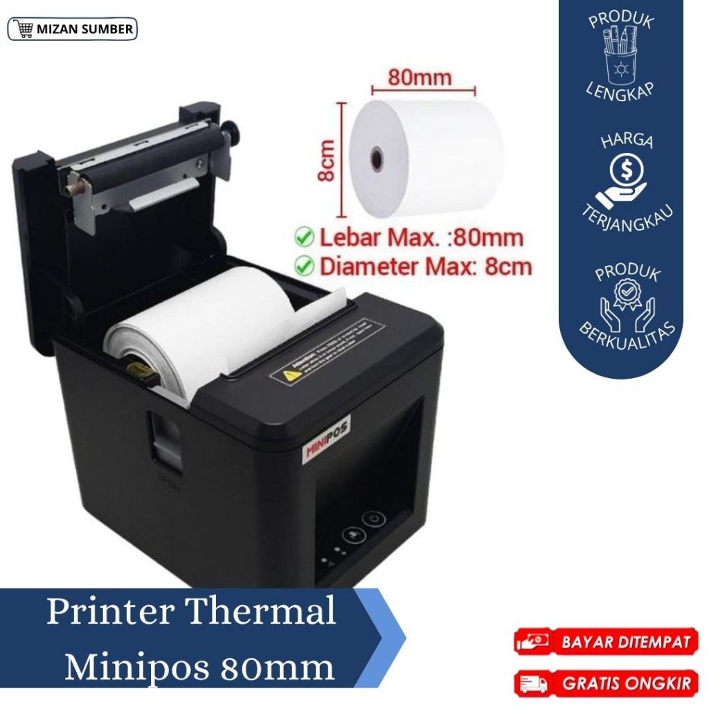PRINTER THERMAL 80MM / PRINTER MINIPOS 80MM / MINIPOS MP-80UBX / PRINTER STRUK / PRINTER KASIR 80X80