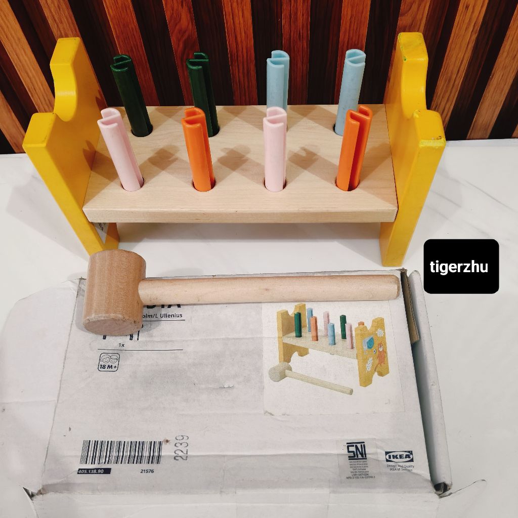 PRELOVED IKEA Mainan Kayu ketok/pukul Palu, Real Pict