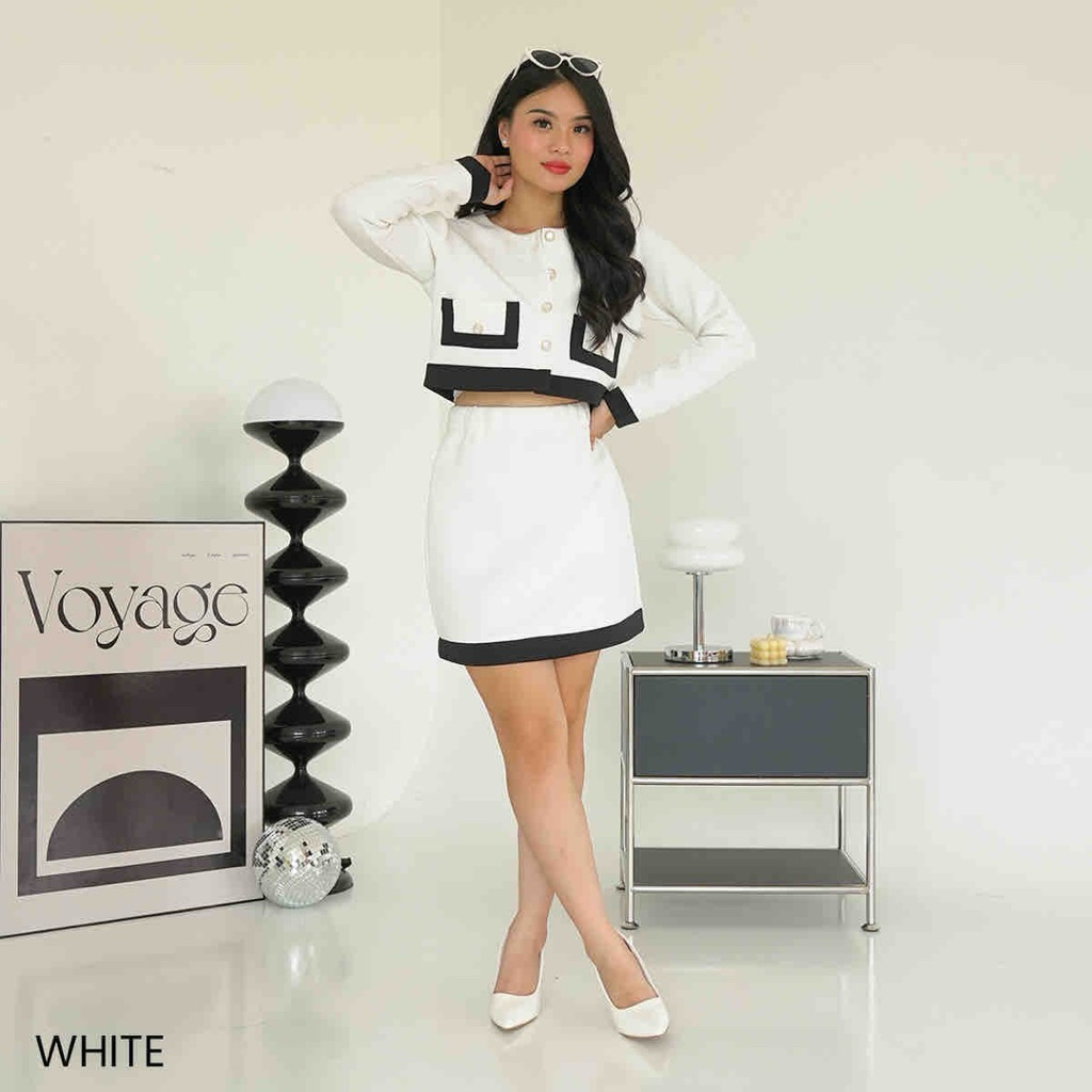 HELLOBYWARDAH ONE SET SCUBA OLIVIA/SETELAN ROK WANITA
