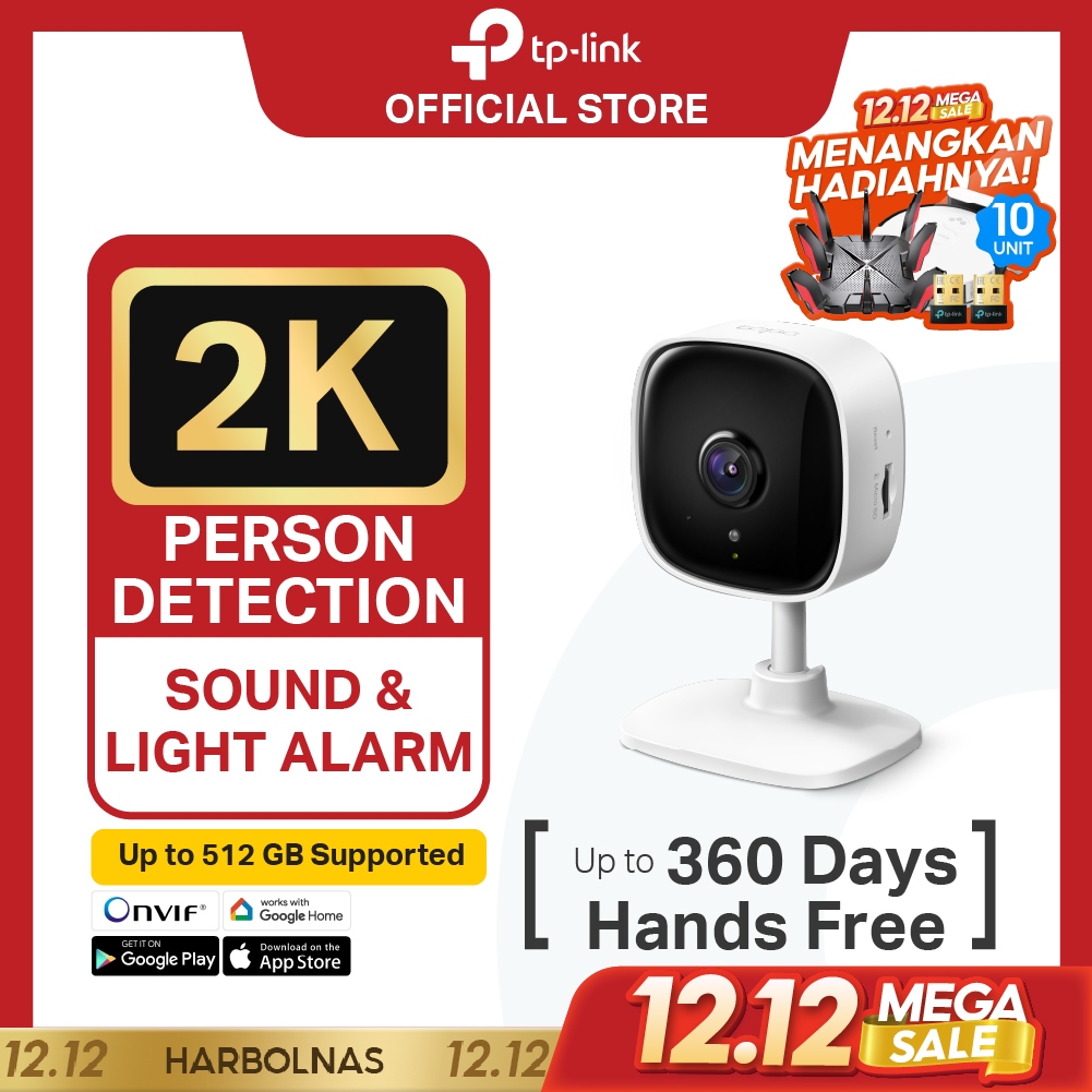 TP-Link | Tapo C110 2K WiFi Camera IP CCTV Indoor SD 360 1080P HD Night Vision Smart Security Kamera