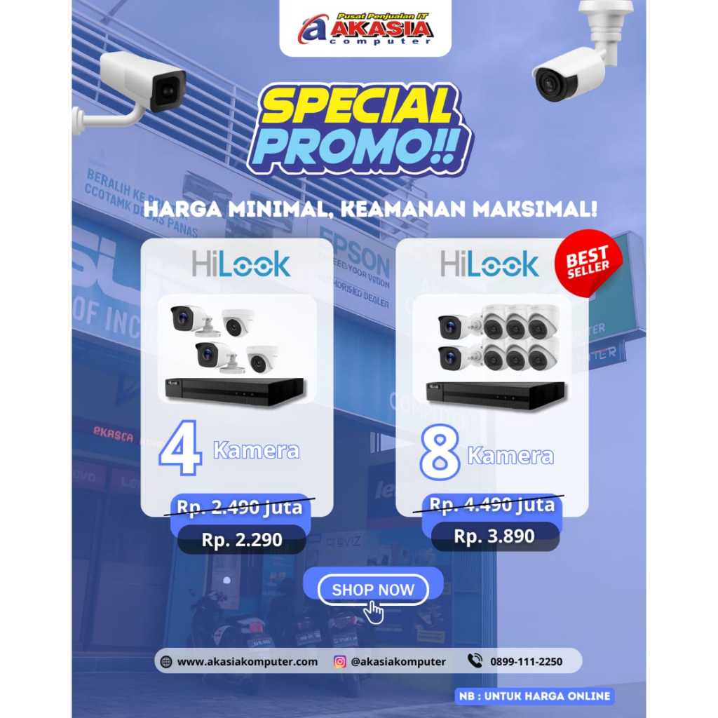 PAKET CCTV HILOOK 4 Kamera | 8 Kamera - Full HD , Lengkap & Bergaransi