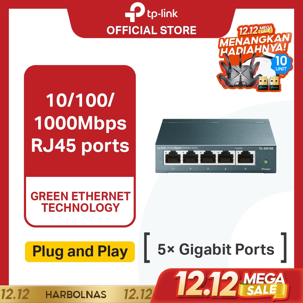 TP-Link TL-SG105 | 5 Port Gigabit Switch | Ethernet Unmanaged Switch | Plug & Play | Wall Mounting