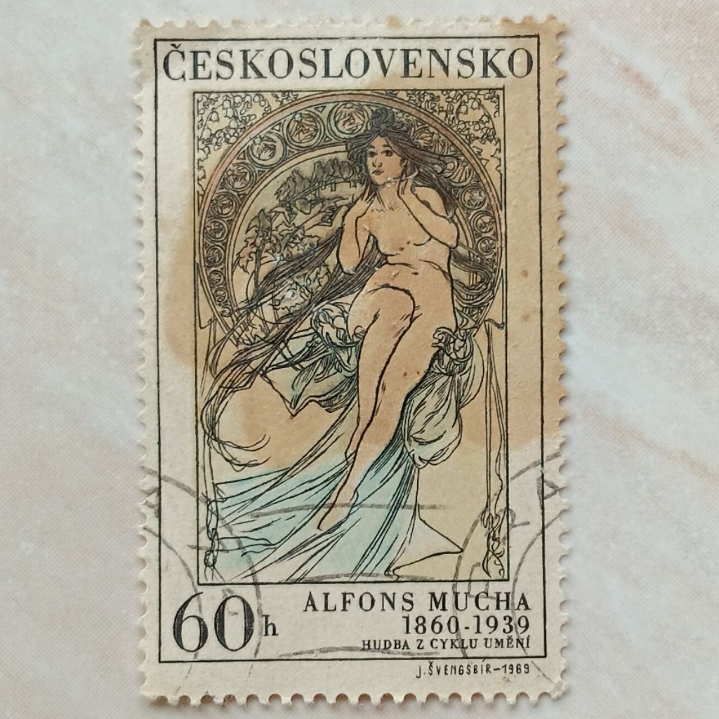 Perangko Prangko Kuno Cekoslovakia 1969 Seri Art Alphonse Mucha - YN2993