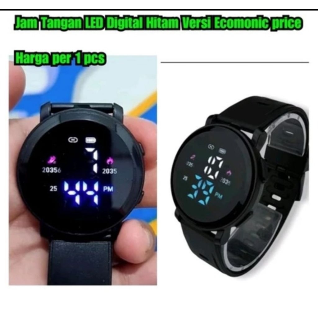Jam tangan LED digital economic version jam tangan harga hemat Hitam jam tangan ekonomis