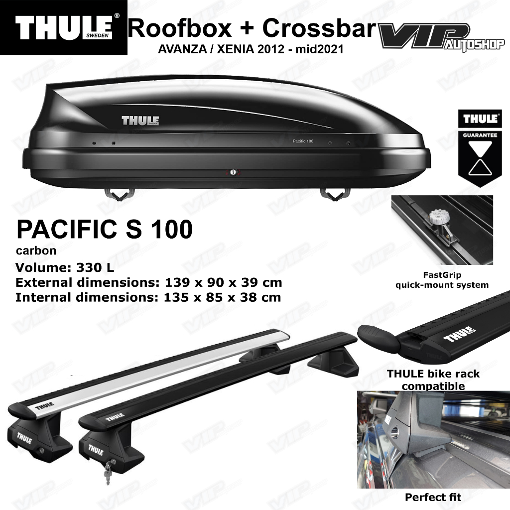 Toyota Avanza Xenia 2012 - mid 2021 Paket Crossbar + Roofbox Roof Box THULE