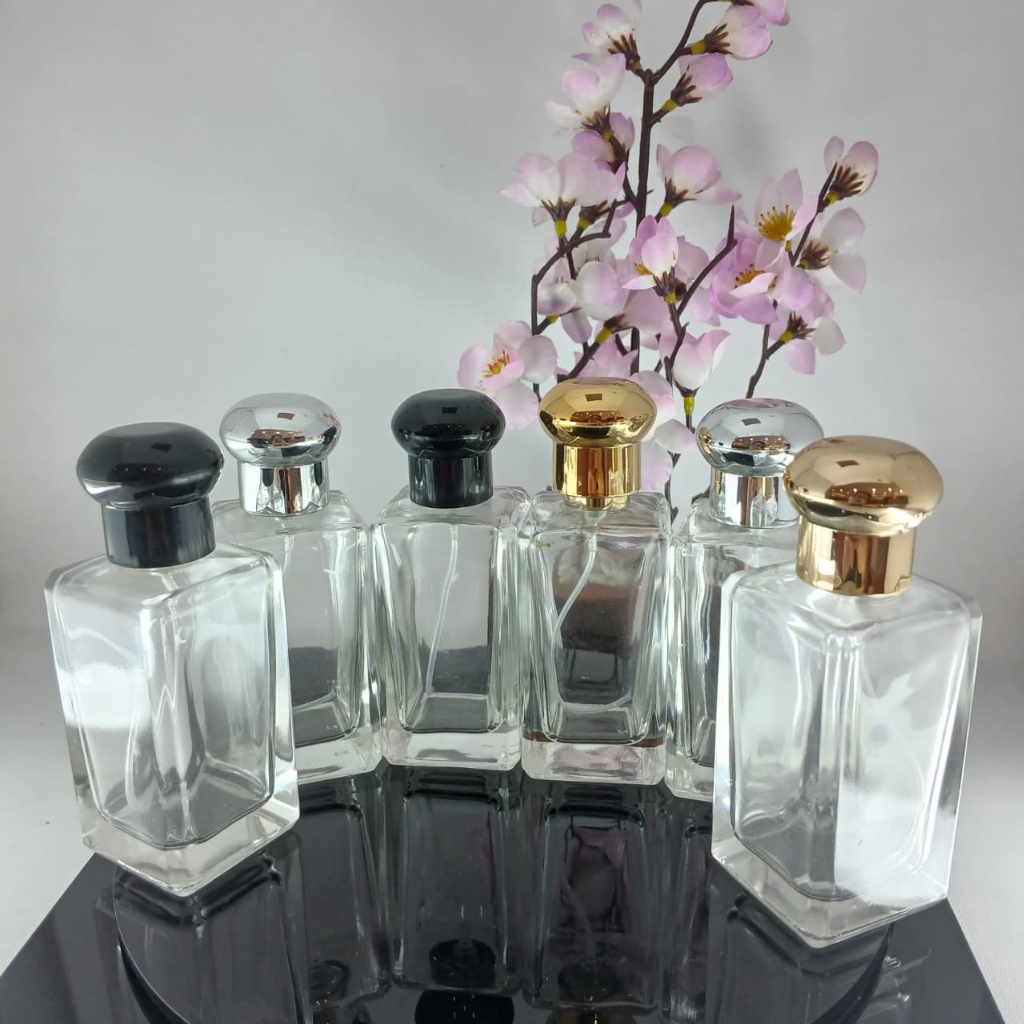 [1 DUS ISI 144 PCS] BOTOL PARFUM KOSONG JOMALONE DRAT 60 ML MIX TUTUP SILVER,GOLD,& HITAM