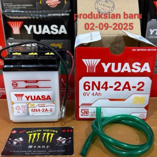 Aki Accu Yuasa Basah RXS RXspesial  RX-R 6N4-2A-2. / 6N4-2A-4  6volt 4Ah.  YT-115 V-75 DX-100 LS-3. 