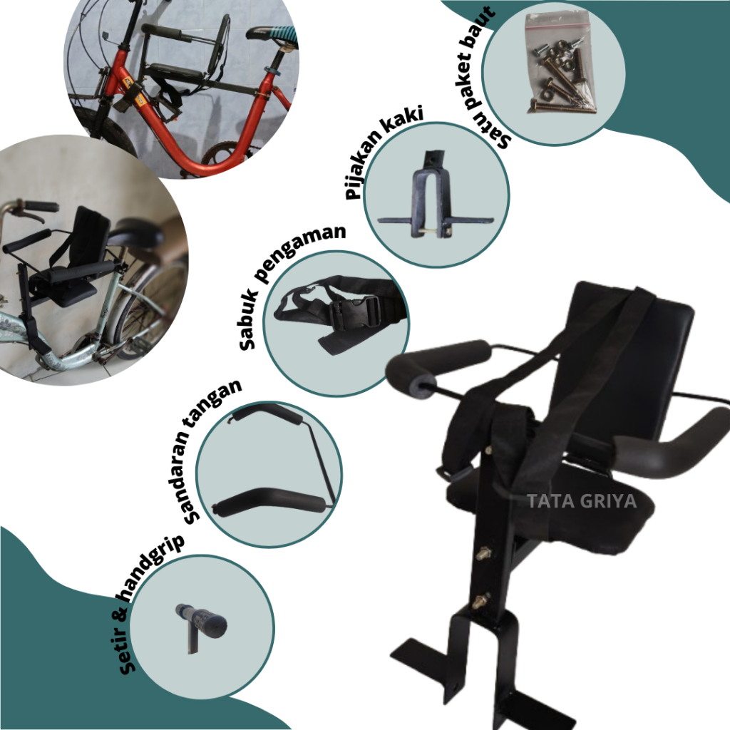 Kursi Boncengan anak Sepeda Lipat Mtb Phoenix Sayur Minions Ontel goncengan sepeda anak depan