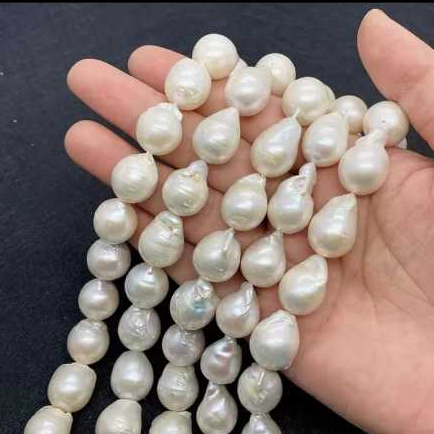 MUTIARA RENTENG 9-10MM BULAT PUTIH / MUTIARA AIR TAWAR RENTENG PANJANG 34CM / MUTIARA RENTENG BULAT 