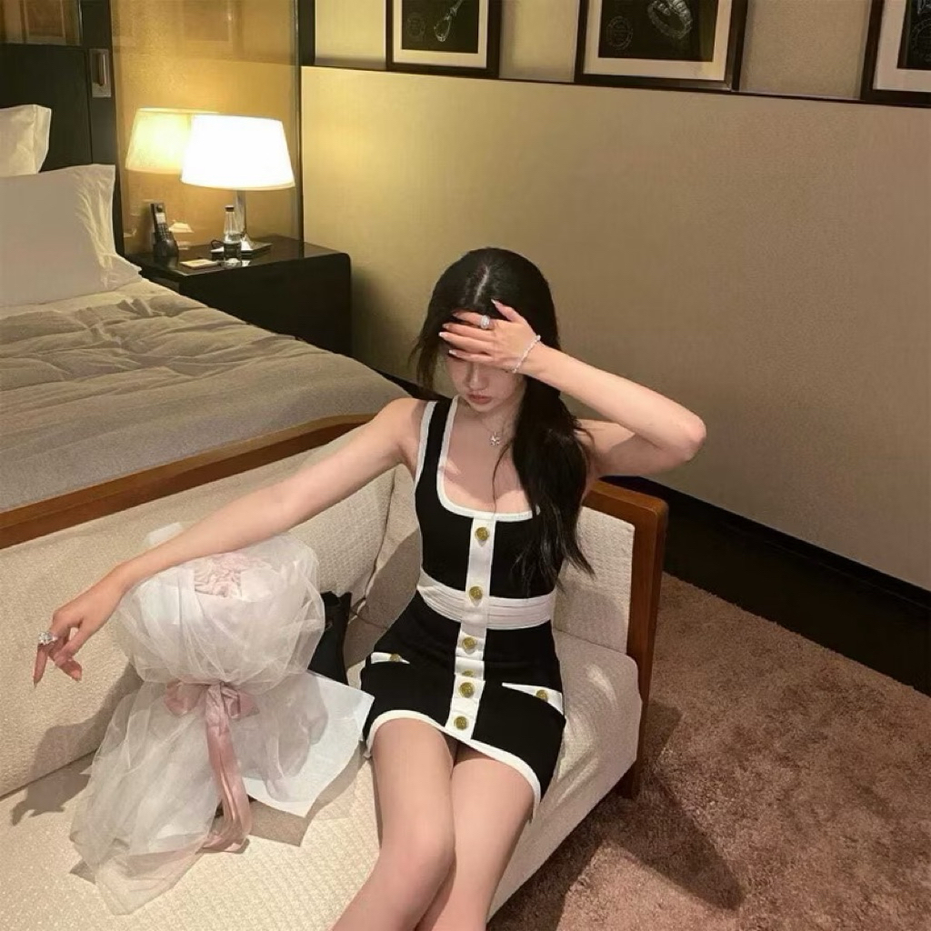 Mini Dress Biru One Set Setelan Wanita Terusan Skirt Midi Premium Pesta Acara Dinner Ulang Tahun Tan