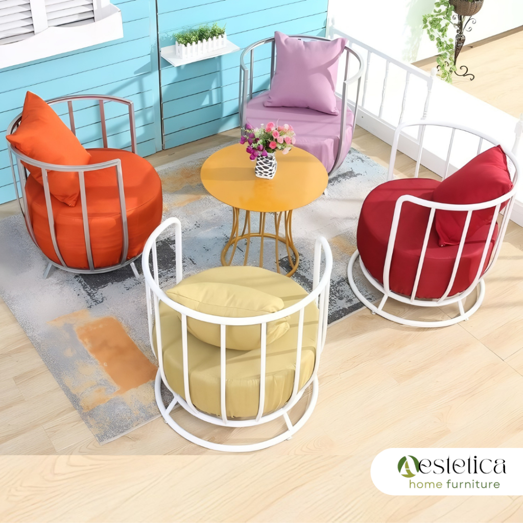 KURSI SINGLE ALUMINIUM/ KURSI ALUMUNIUM BULAT By Aestetica Furniture