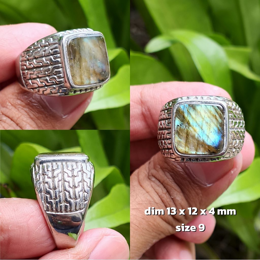 cincin batu akik labradorite klep unik