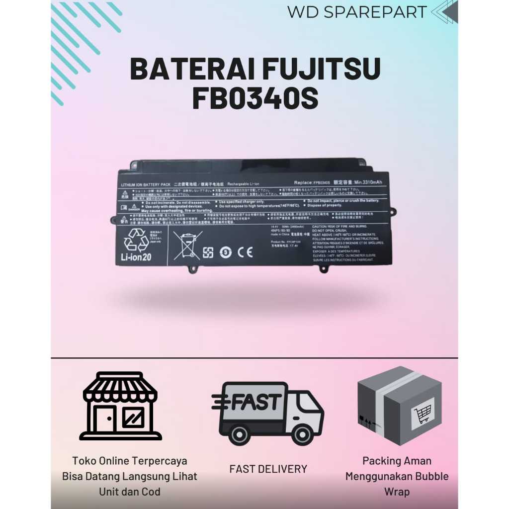 Baterai Laptop Fujitsu FPB0340S - LifeBook U937 U938 U939 E548