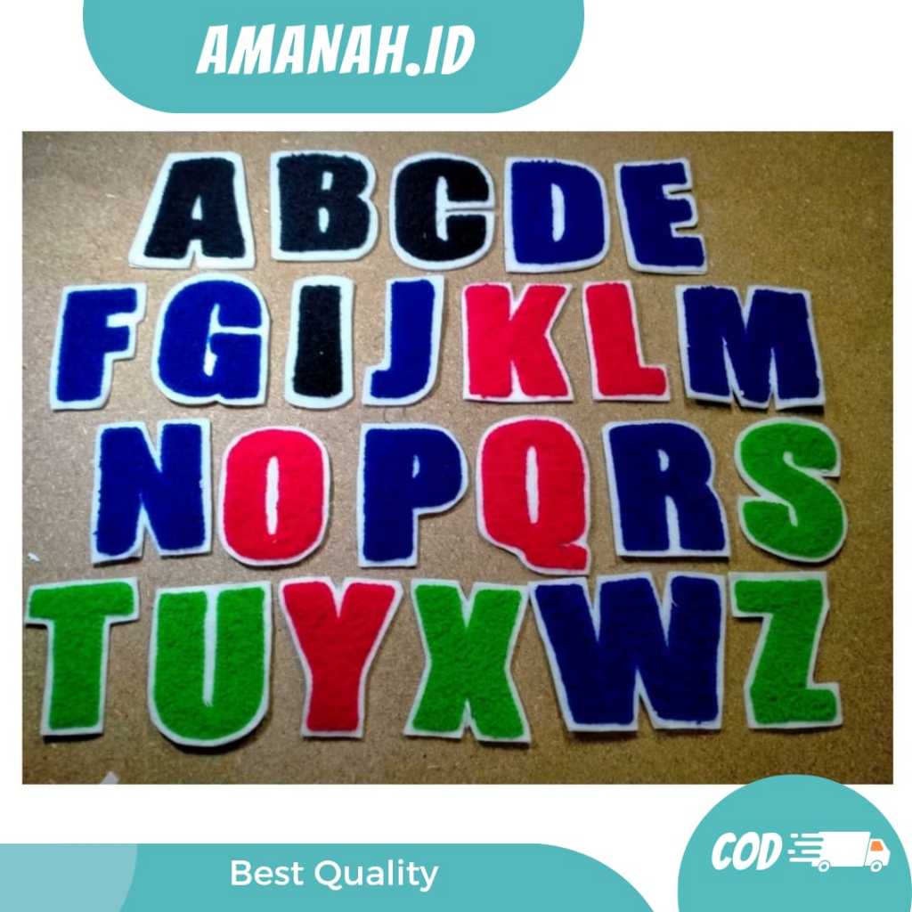 Patch Badge Emblem Bordir Chenille/Towel Huruf Varsity Warna Warni