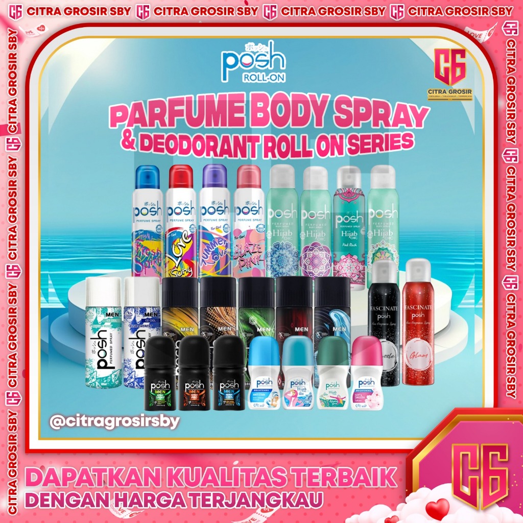 POSH Deodorant Roll On & Parfume Body Spray Series || Deodorant Anti Bau || Parfum Spray Hijab Glam 