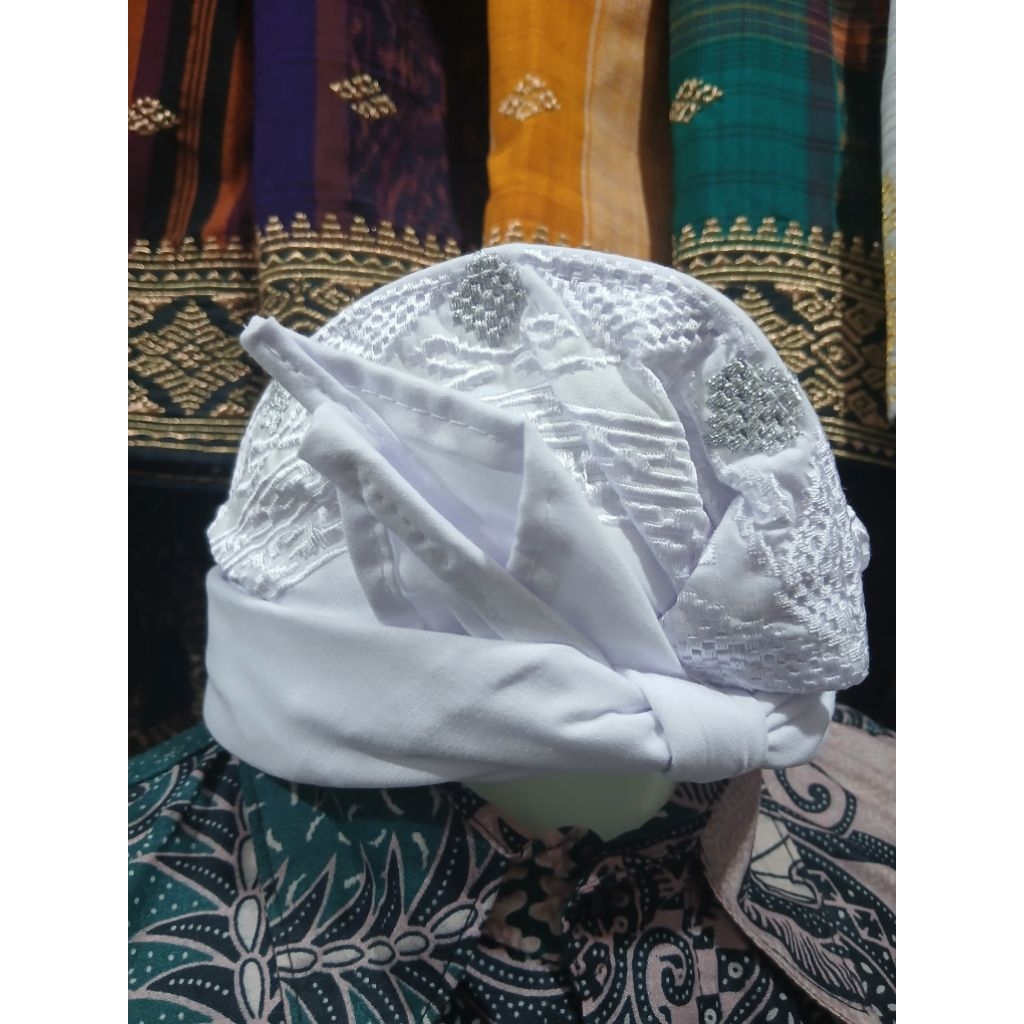 udeng bordir putih premium udeng bali