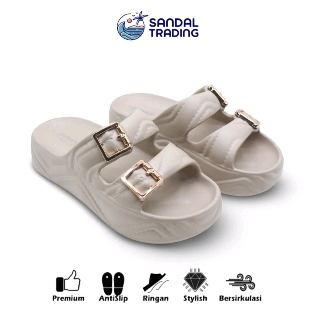 Sandal Selop Wanita Kekinian Tinggi Sandal Wedges Korea Jelly Anti Slip