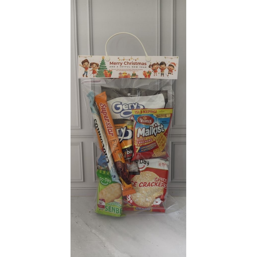 Plastik  Goodie Bag /Plastik Snack birthday/Label snack ulang tahun - CHRISTMAS NATAL