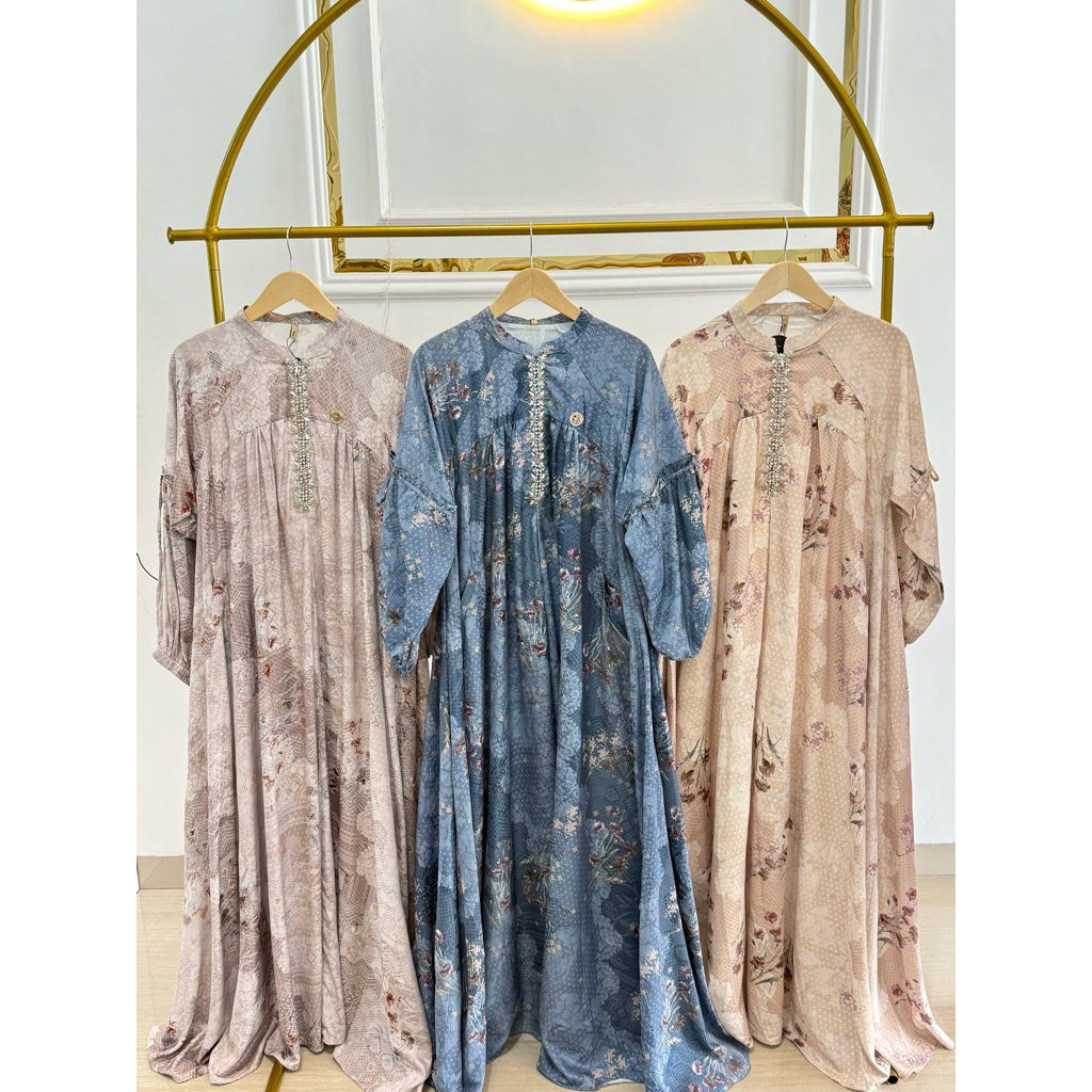 Dress gamis jumbo cantik payet anggun pesta lebaran kondangan