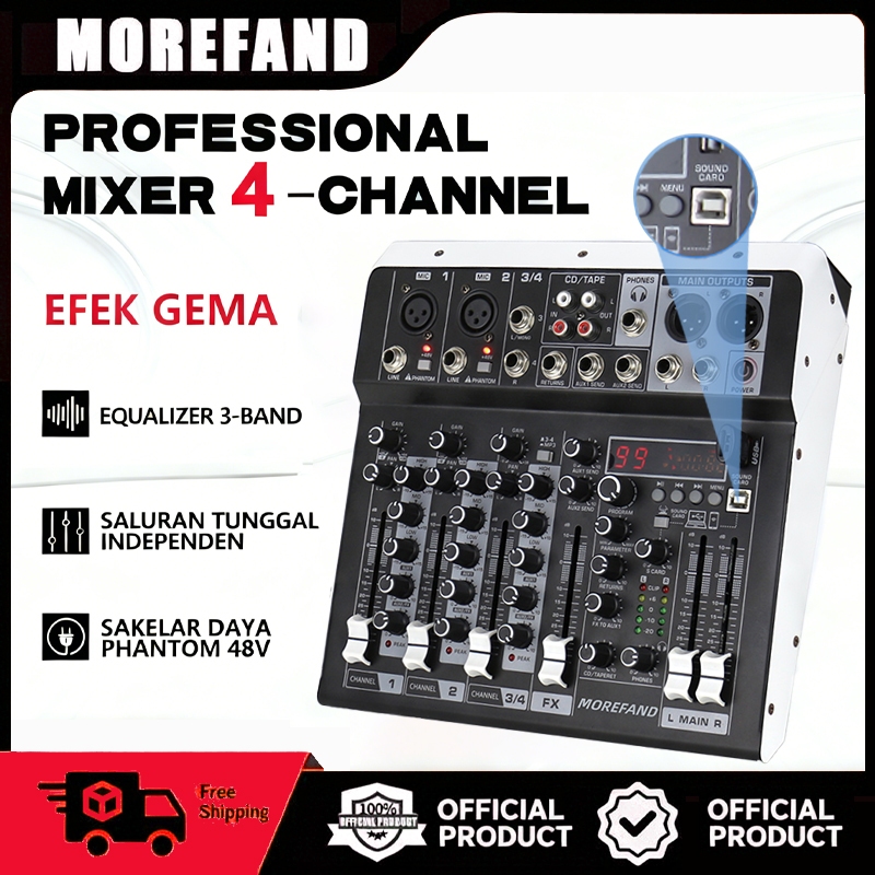 Mixer Profesional CS4/6/8 Panggung/KTV Mixer Amplifier 2 Channel dengan 99 Jenis Efek Digital DSP  B