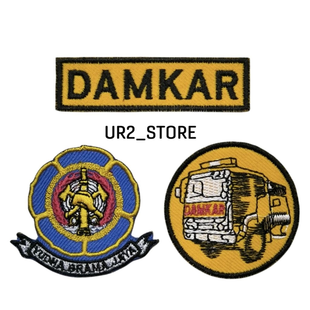 BORDIR BADGE EMBLEM, ATRIBUT PERLENGKAPAN SERAGAM PROFESI ANAK, PEMADAM KEBAKARAN, DAMKAR