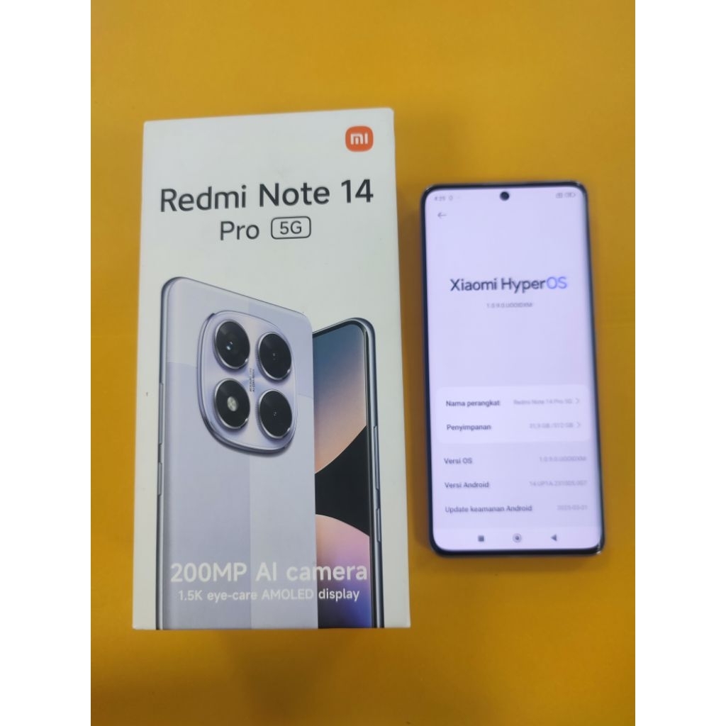 Xiaomi Redmi Note 14 Pro 5G 12/512gb Second Siap Pakai