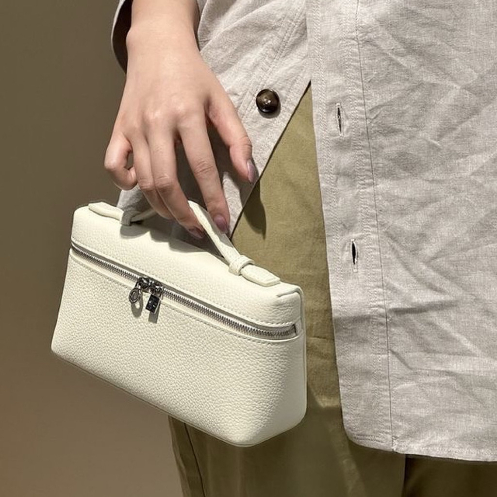 Tas LP Kulit Premium - Warna Putih | Shoulder Bag / Sling Bag Tali Panjang