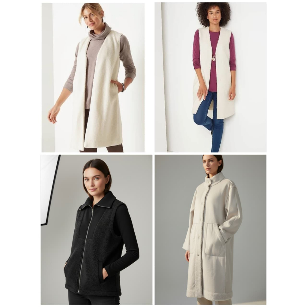 Vest and Jacket J.jill Teddy sherpa reversible Coat jacket