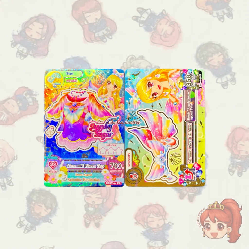 Aikatsu Premium Angely Sugar Mermaid Pisces Top + Mermaid Pisces Hairband Ichigo Hoshimiya