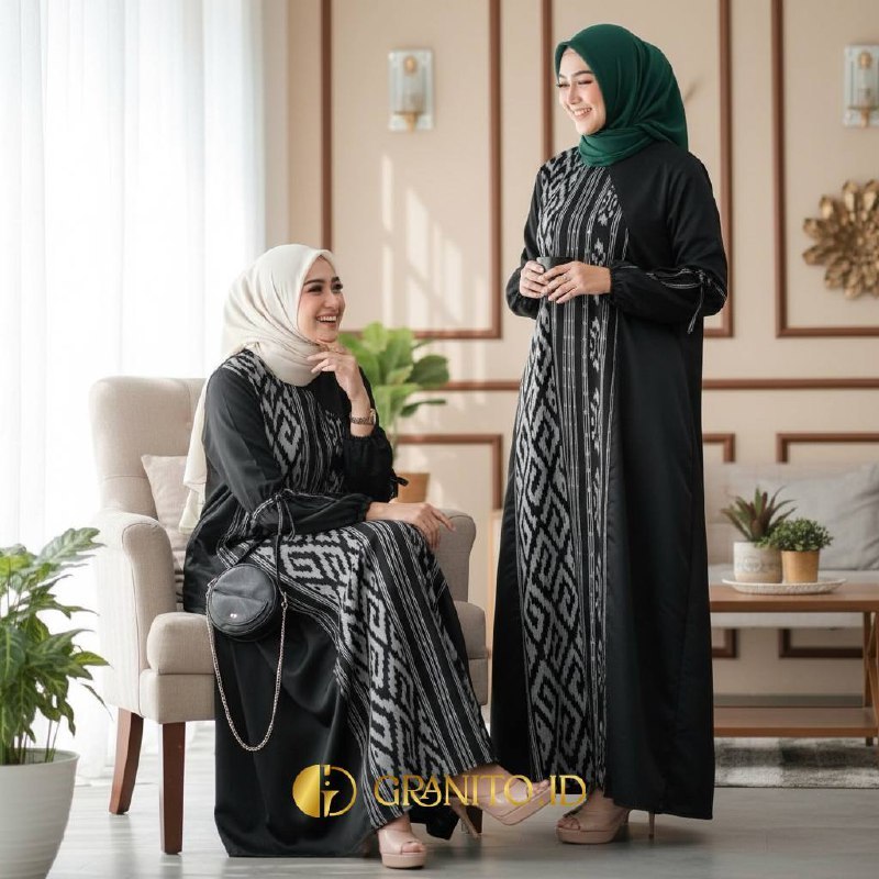 keishan.id - JIHAN Dress Gamis Wanita Lebaran Tenun Asli Muslim Kondangan Etnik Songket