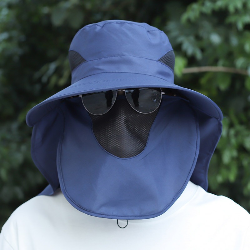 Topi Outdoor Abu Klasik Wanita – Topi Penutup Wajah & Leher Anti Panas Unisex