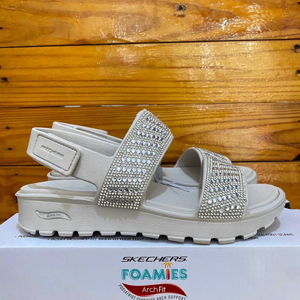 ONLY SIZE 37 SENDAL SKECHERS WANITA SKECHERS SANDAL SKECHERS ARCH FIT FOOTSTEPS ENCHANT 111531 COD O
