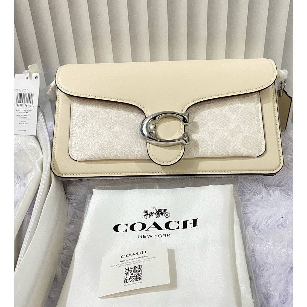 New Coach Tabby 26 in Signature Chalk