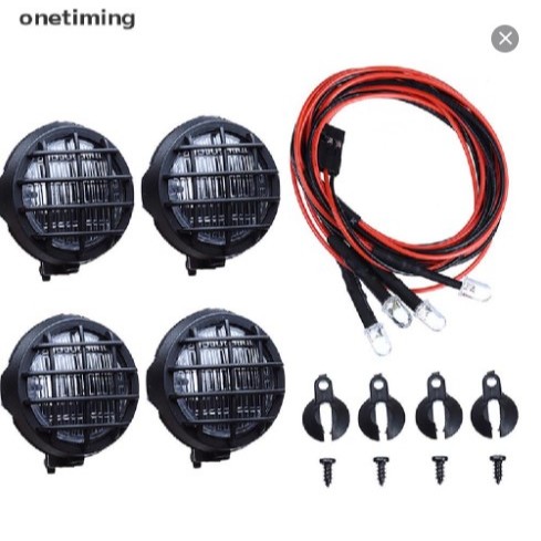 4pcs 1/10 RC LED Light Roof Kit untuk Axial SCX10