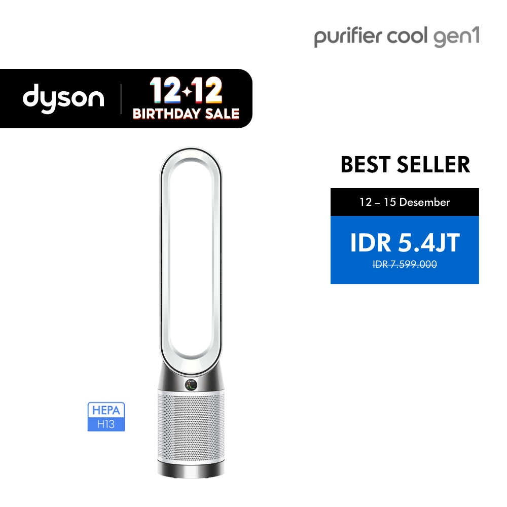 Dyson Purifier Cool ™ Gen1 Air Purifier TP10 (White) - Penjernih Udara untuk Kabut Asap, Debu, Influ