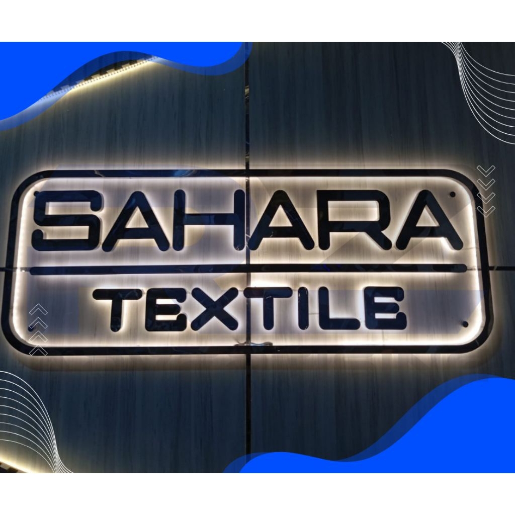 Huruf timbul Stainless Menyala Belakang