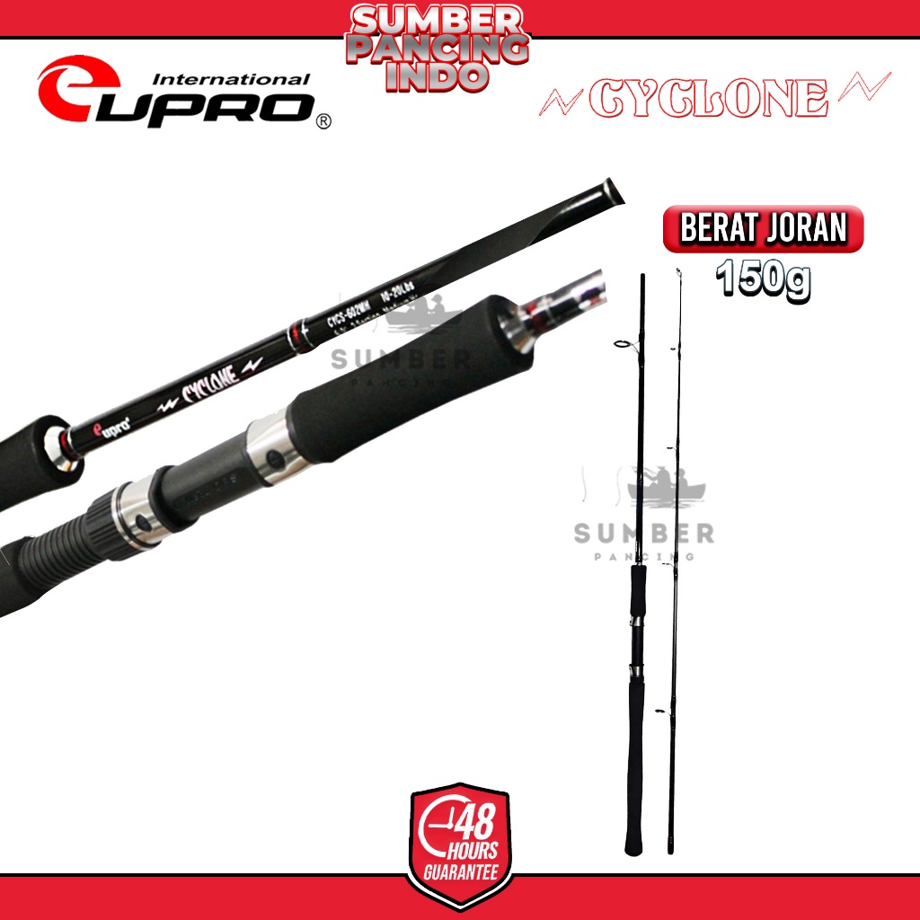 EUPRO Joran Pancing Spinning CYCLONE Sambung 2 180CM - 360CM Cocok Untuk Galatama Pasiran Surf Fishi
