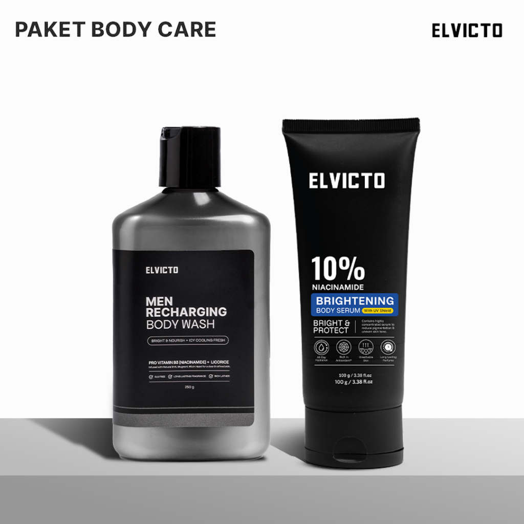 ELVICTO PAKET BODY CARE MEMBANTU MERAWAT & MELINDUNGI KULIT PRIA GET 2PCS -  ALL SKIN TYPE MENCERAHK