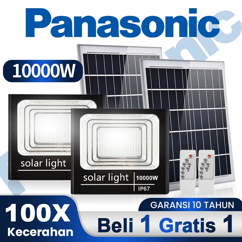 Beli 1 Gratis 1 PHILIPS 10000W Garansi 10 Tahun Lampu tenaga surya Lampu sorot outdoor Lampu taman l