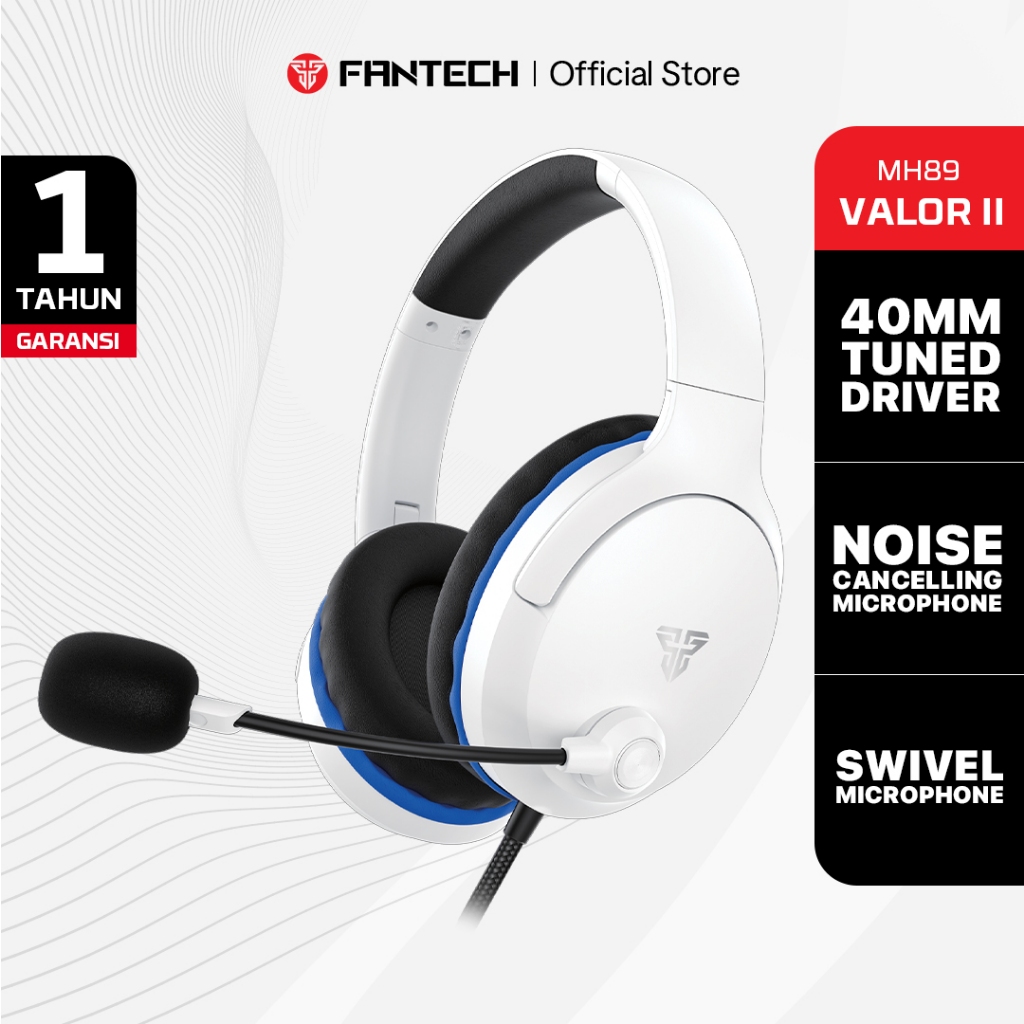 Fantech VALOR II MH89 Headset Gaming PC kabel 3.5mm TRRS Jack Headphone Multi Platform