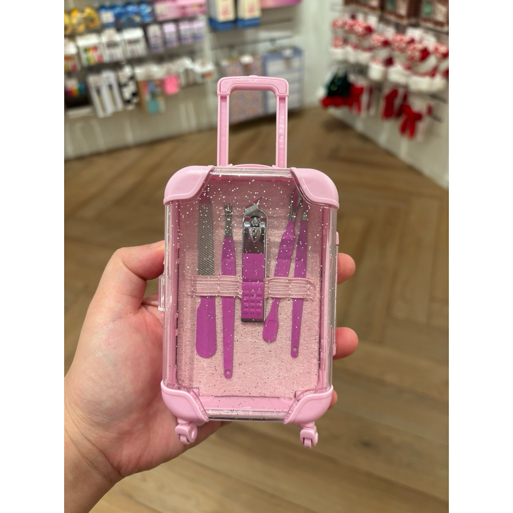 Manicure Kit Transparent in Mini Suitcase