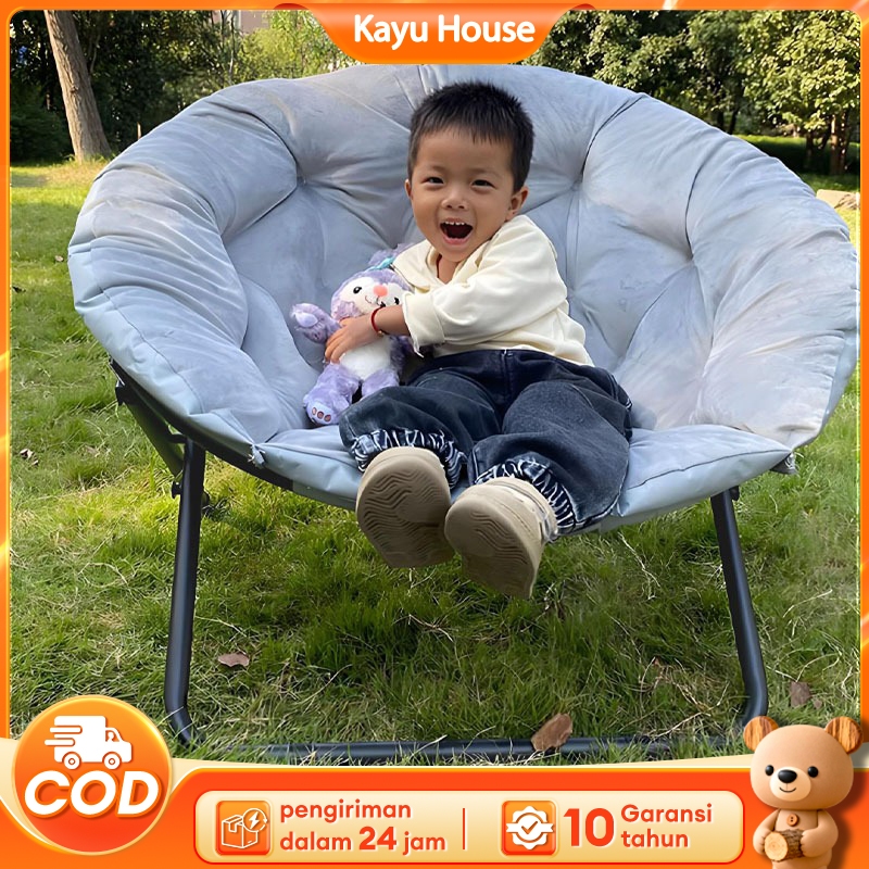 Kursi Lipat Bulat Kursi Malas Kursi Santai Moon Chair Kursi Bean Bag Kursi Tamu Kursi Teras