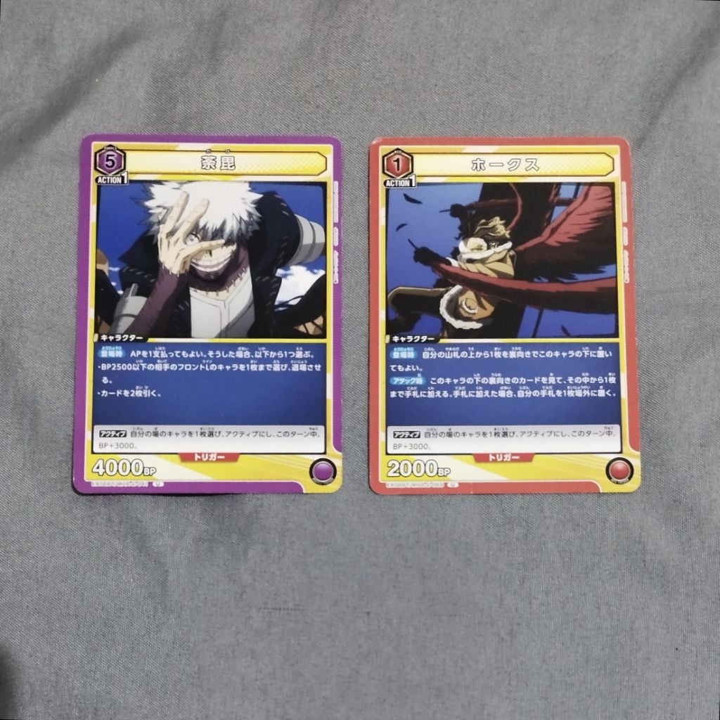 [Preloved] Boku No Hero Academia - Union Arena Trading Card - Official - Dabi & Hawks