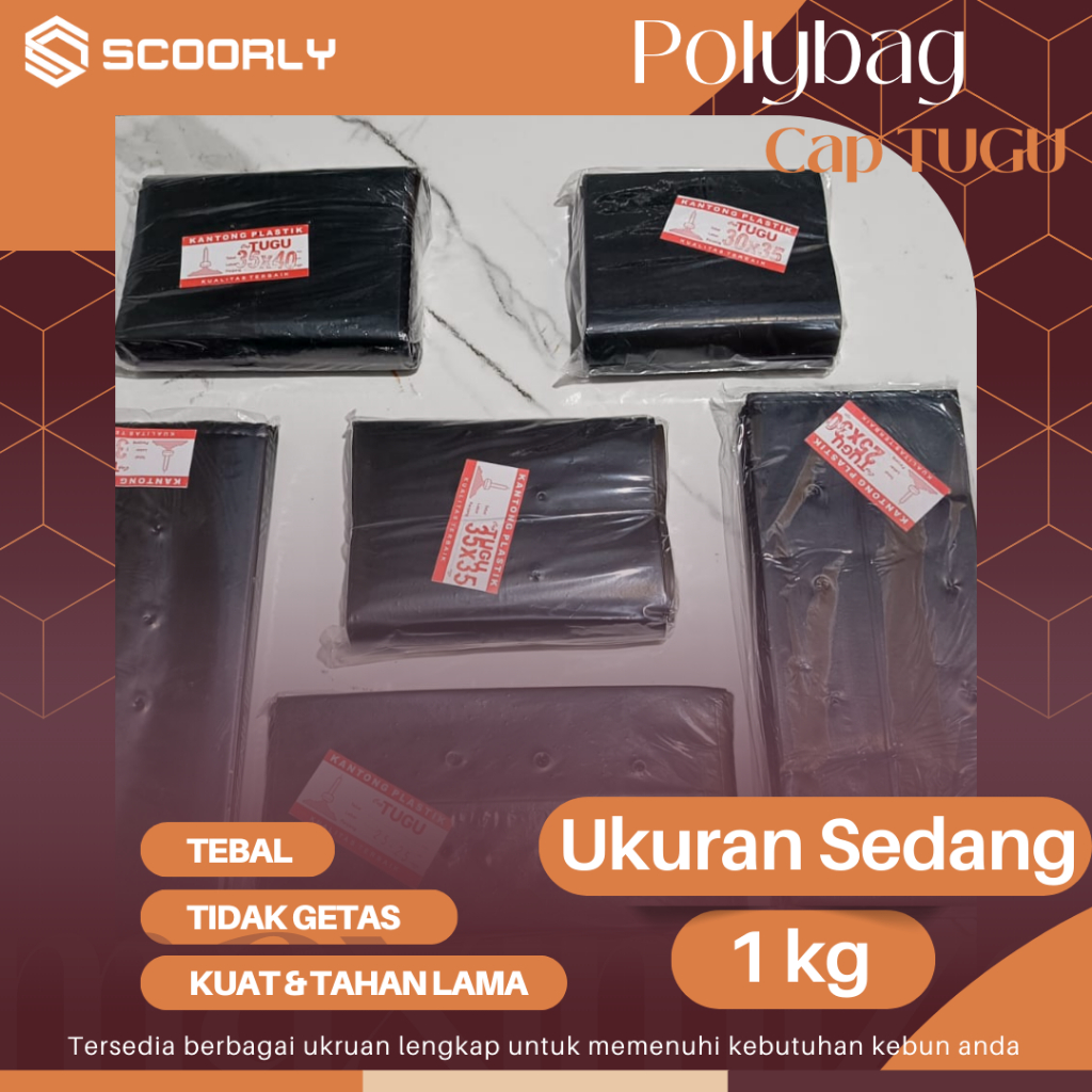 1kg - Polybag Tanaman Ukuran Sedang Plastik Polybag / Polibag Tanaman Untuk Sayur Terlaris
