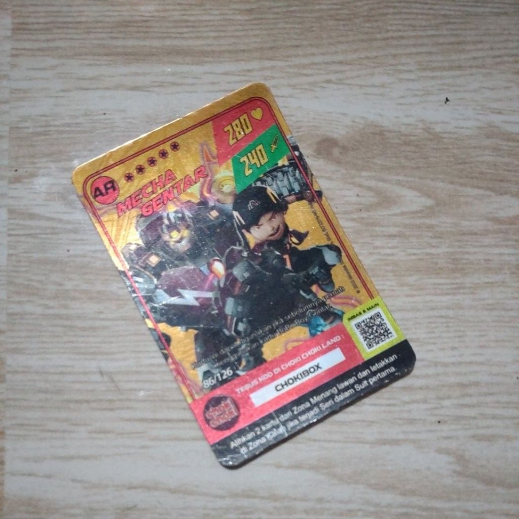 TCG Kartu boboiboy Mecha Gentar UR rare gold